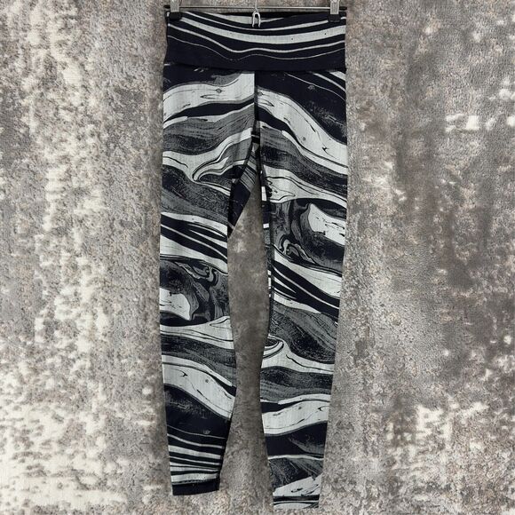 Lululemon Sz 4 Speed Wunder Tight Marble Print Leggings Pull On Stretch Pants - Picture 1 of 9